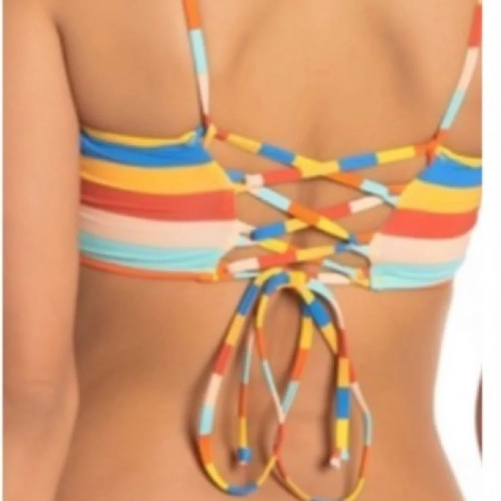 The Bikini Lab Multi Color Striped Bikini Top - Picture 2 of 7